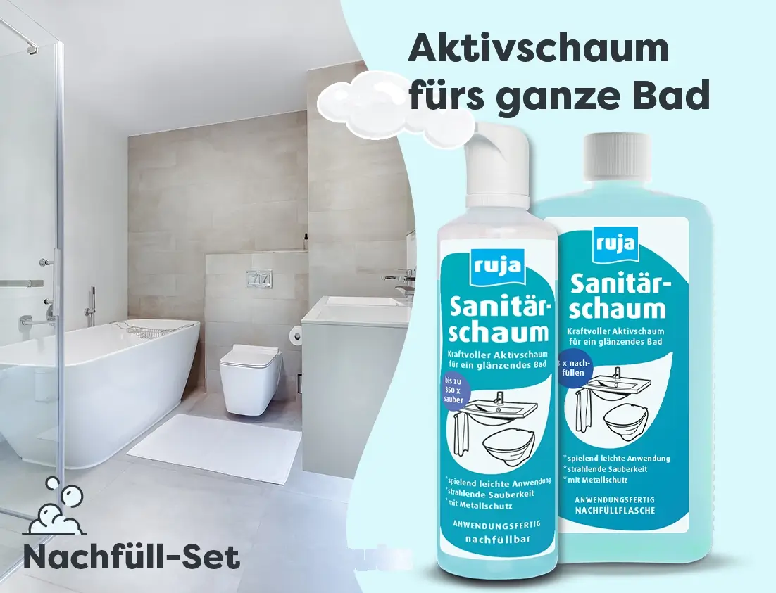 Sanitärschaum | 250 ml Schaumflasche + 1 Liter Nachfüllflasche im Set